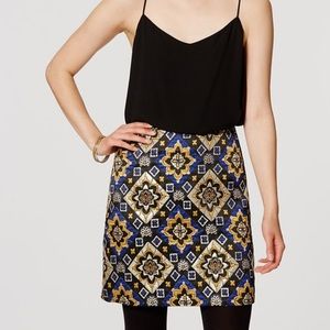 Textured loft skirt black blue and gold
